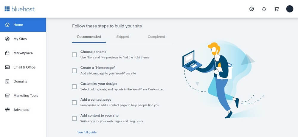 لقطة شاشة للوحة تحكم بلوهوست cpanel
