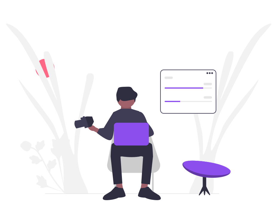 صورة رسمة لرجل يقوم بمهام متعددة