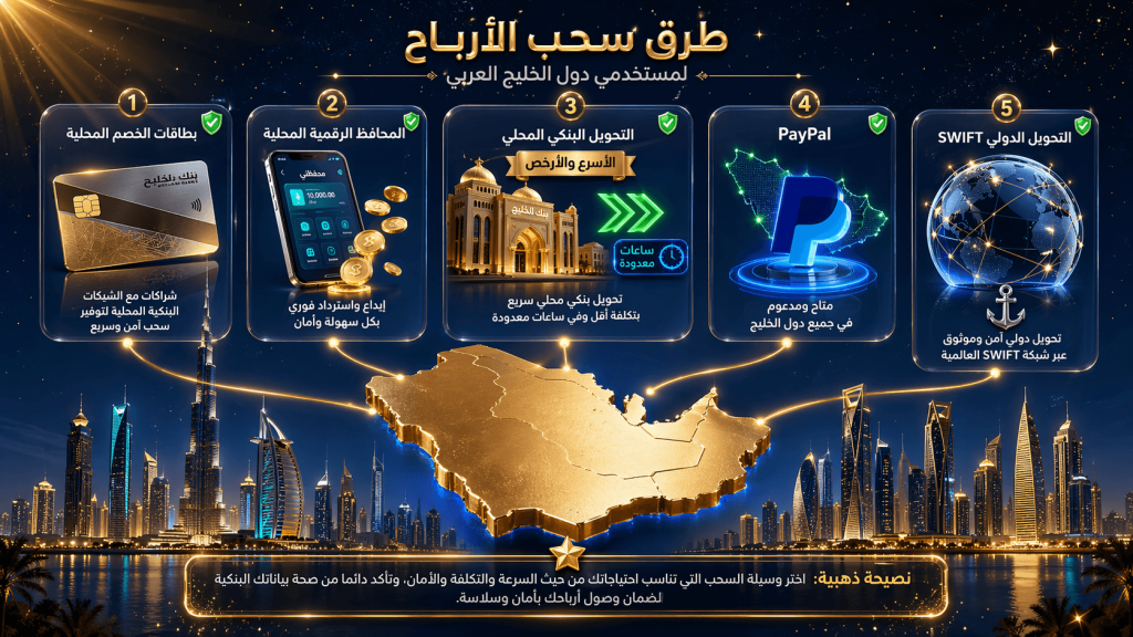 طرق سحب الأرباح من حساب التداول المتاحة في المنطقة العربية
